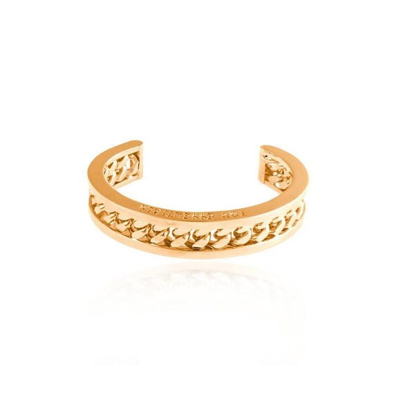 TOV ESSENTIALS Gold Chain Link Cuff Made in Italy - Picture 1 of 5